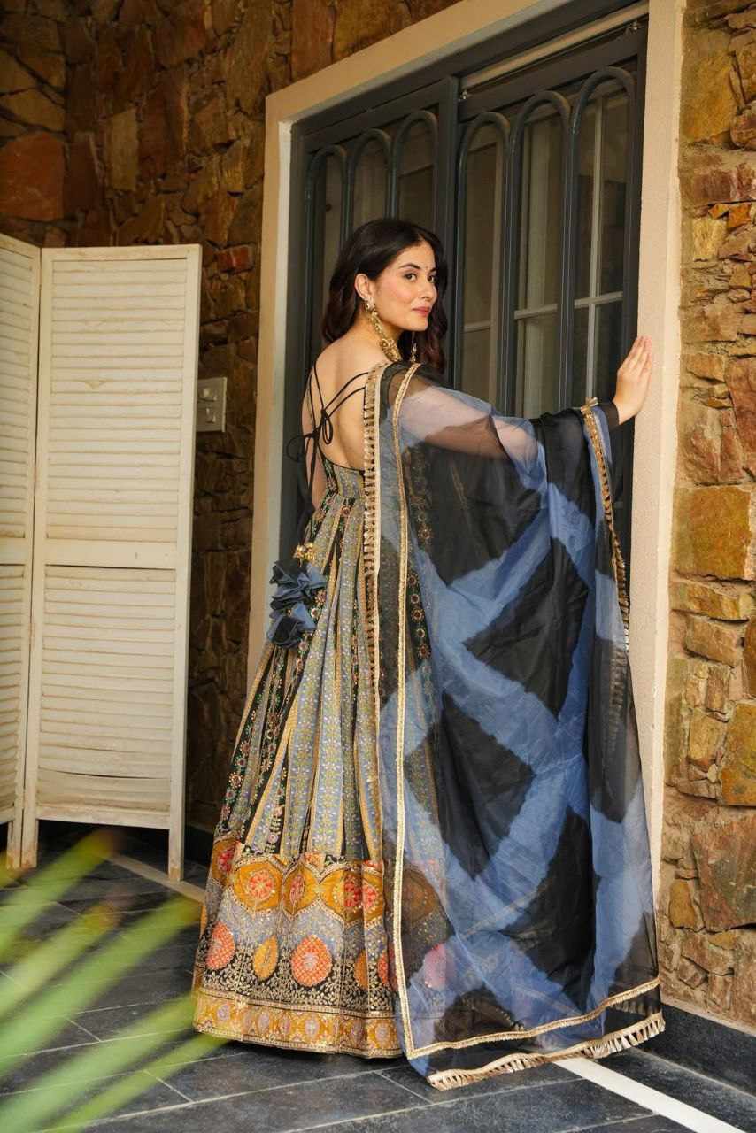 SCnx 1166 Modern Organza Silk Gown - Image 5